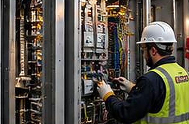 Technician inspecting plant equipment during preventive maintenance